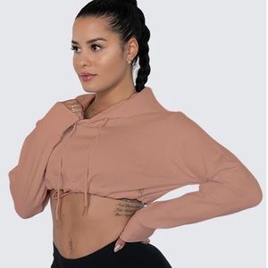 WBK cropped hoodie in BEIGE